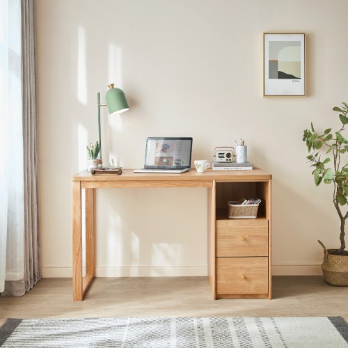 Writing desk with side hot sale drawers